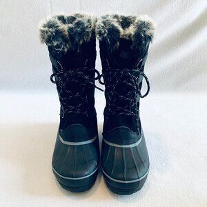 Khombu North Star Thermolite black boot Womens 8 waterproof mid-calf leather
